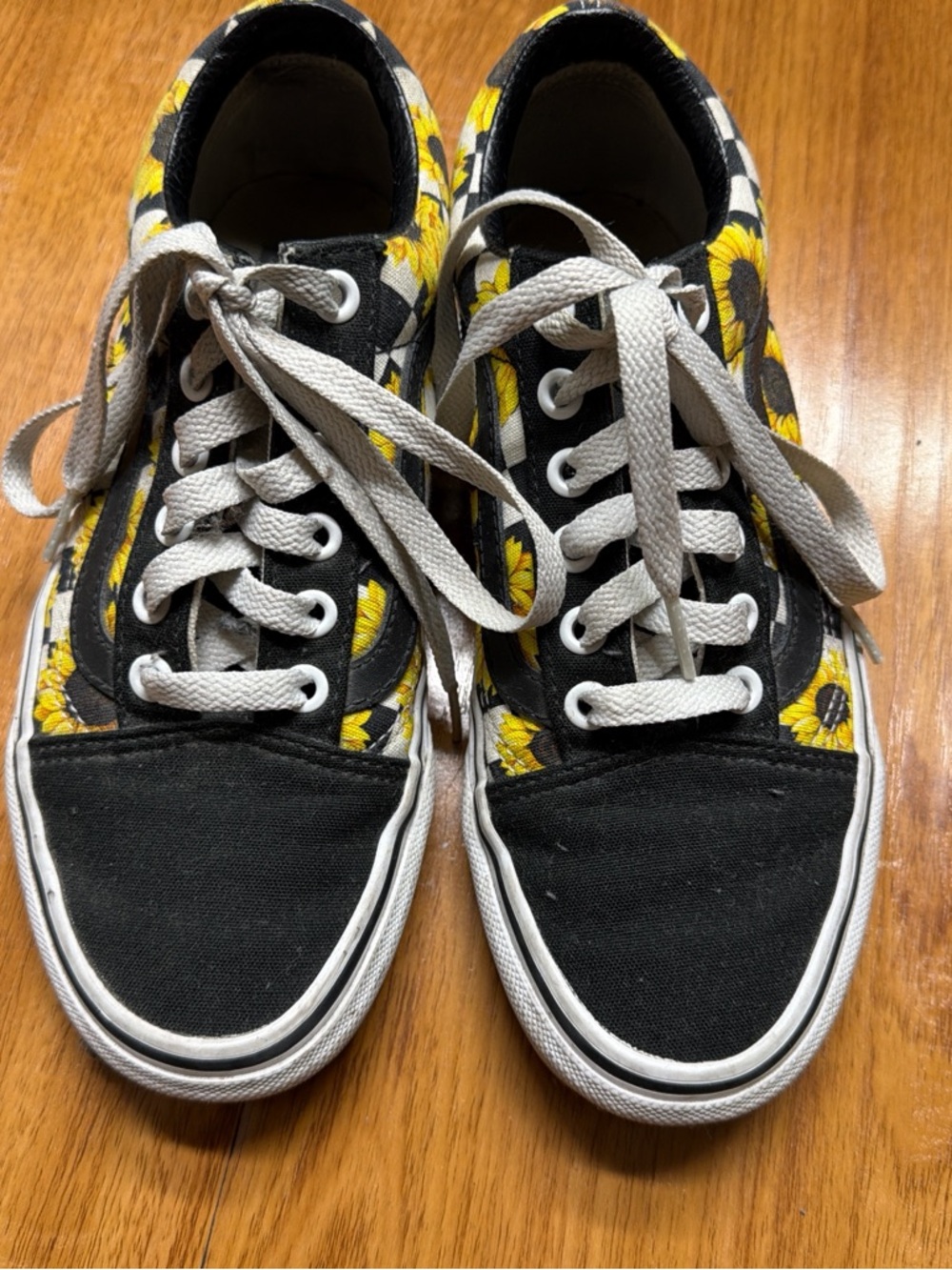 Vans Black & Yellow Sunflower Low-Top Sneakers